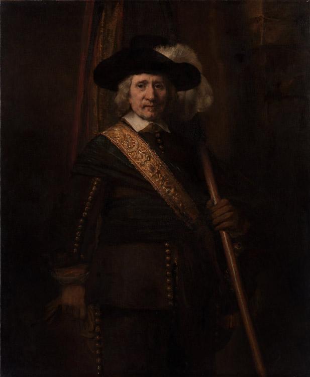 REMBRANDT Harmenszoon van Rijn Portrait of Floris soop as a Standard-Bearer (mk33) oil painting picture
